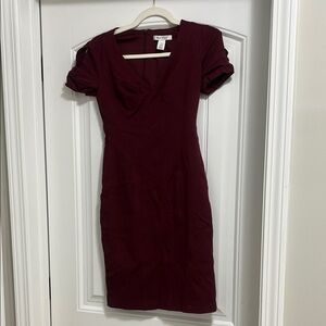 White House Black Market Burgundy Dress